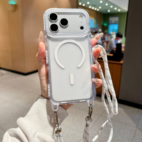 スマホショルダー iPhone18Pro/17ケース MagSafe対応 iPhone16Pro/15ケース クリアケース 耐衝撃 [M6758]