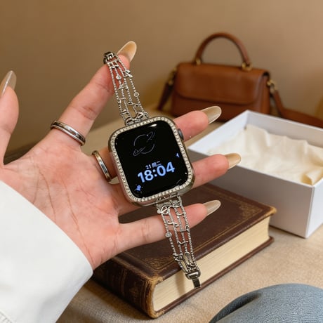 メタリック音符 AppleWatchバンド 上品 おしゃれ AppleWatchベルト Series 11/10/9/8 SE3/2  Ultra3/2/1 高級感高品質[M6638]