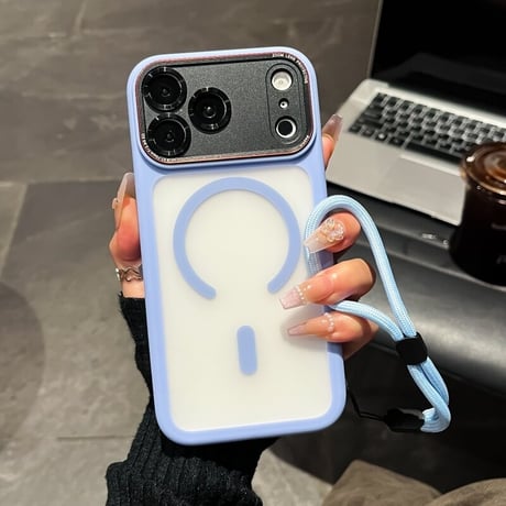 落下防止ストラップ iPhone18Pro/18ProMaxケース カメラ保護 耐衝撃 iPhone17Pro/16ケース MagSafe対応 マット[M6721]
