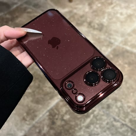 キラキラ iPhone18pro/17promaxケース きらめくラメ入り 透明アイフォン16/15pro/13/12カバー メッキ カメラ保護 軽量丈夫[M3564]