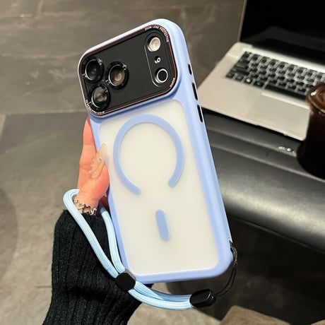 落下防止ストラップ iPhone18Pro/18ProMaxケース カメラ保護 耐衝撃 iPhone17Pro/16ケース MagSafe対応 マット[M6721]