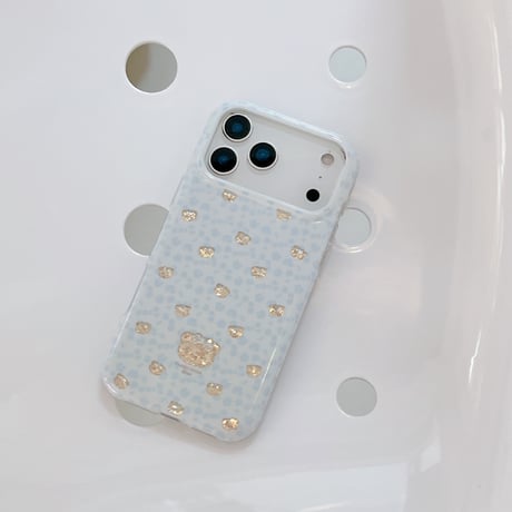 リボンスタンド iPhone17Pro/17ケース 熊さん iPhone16Pro/15/14ケース 淡色系 ガーリーファッション[M6608]