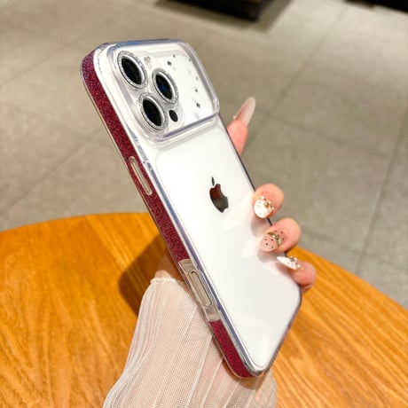 キラキララメサイド iPhone18Pro/18ProMaxケース 高透明 iPhone17/16proケース カメラレンズ保護 ダイヤデコ [M6743]