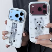 ねこ/わんこ 肉球デザイン iPhone18Pro/18ProMaxケース アニマル柄 iPhone17/16ProMax/15カバー ペアお揃い ギフトにおすすめ [M6881]