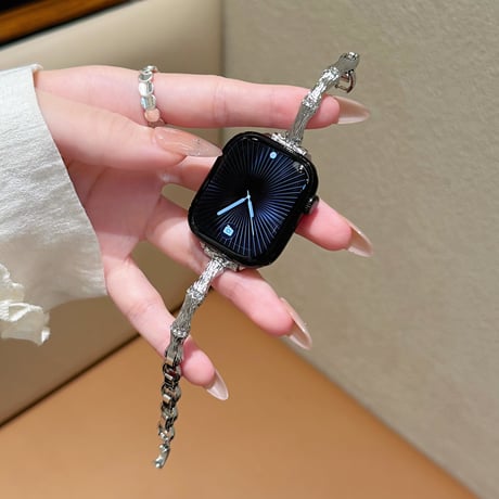 竹デザイン Apple watchバンド おしゃれ 細いアップルウォッチベルト Ultra3 series11 10 98 7 6 SE3 SE2  高級感 耐久性ある[M6619]