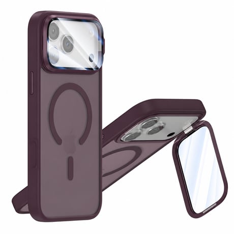 レンズ保護スタンド一体 iPhone18Pro/17ケース MagSafe対応 iPhone16Pro,Max/15ケース 指紋防止耐衝撃 高品質 [M6741]