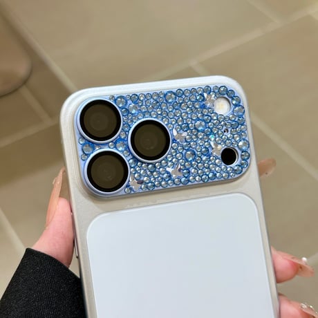 キラキラビジュー カメラレンズカバー iPhone18Pro/18ProMax カメラ保護カバー iPhone17ProMax/17Pro 金属製 ラインストーン 耐衝撃 [M6879]