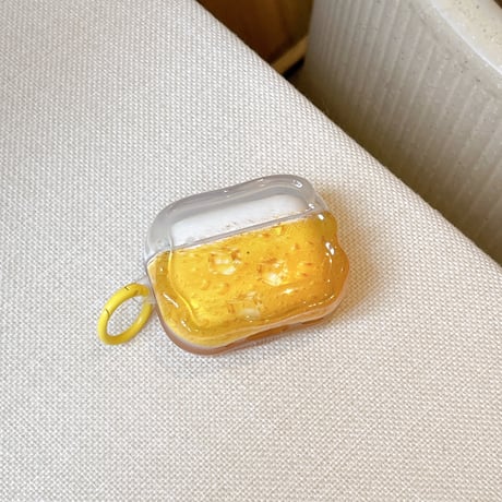 ビール Airpods Pro3ケース ビールカップキーホルダー Airpods4/3カバー pro2/pro1 うねうね 面白い[M6640]