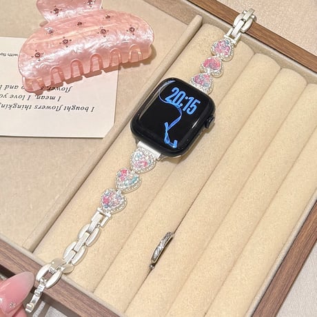 ジュエリーハート AppleWatchバンド 甘め AppleWatchベルト Series 11/10/9/8 SE3/2  Ultra3/2/1 高級感   エレガント[M6636]