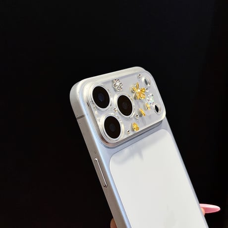 ダイヤ花 iPhone18Pro/18ProMax ラインストーン キラキラ カメラ保護カバー iPhone17ProMax/17Pro  大人可愛い 華やか[M6785]