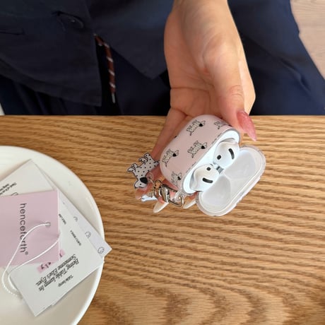 犬ちゃん Airpods Pro3ケース ピンク Airpods4/3カバー pro2/pro1 リング/キーホルダー キュート[M6701]