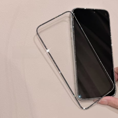 iPhone18Pro/18ProMax キラキラ ラインストーンスマホ強化ガラスフィルム  iPhone17/16/15シリーズ 画面保護 使いやすい[M6766]