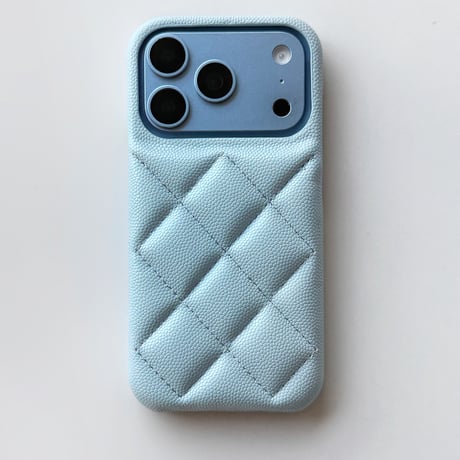 キルティング調レザー iPhone18Pro/18ProMaxケース 上品 iPhone17/16proケース 菱形 セレブ愛用 おしゃれ[M6854]