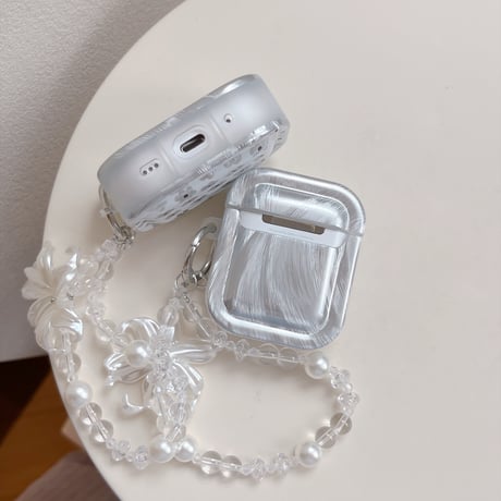 花柄 AirpodsPro3ケース 花ストラップ Airpods4/3カバー AirpodsPro第2/1世代 艶感 オシャレ[M6652]