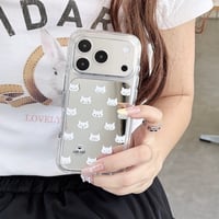 ネコちゃんミラー iPhone17Pro/17ケース 丈夫 iPhone16Pro/15Pro/14ケース シンプル シック [M6589]