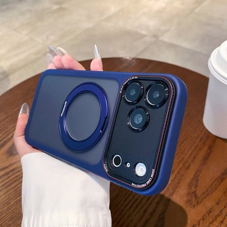iPhone18ProMax/18Proケース 360°回転スタンド 指紋防止 iPhone17ProMax マグセーフ対応 AIボタン・耐衝撃・カメラ保護[M6708]