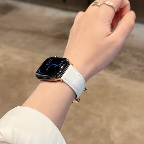 マグネット式バックル  AppleWatchベルト 高級感レザー調 AppleWatchバンド Series 12/11/10/9/8 SE Ultra4/3 エレガント[M6725]