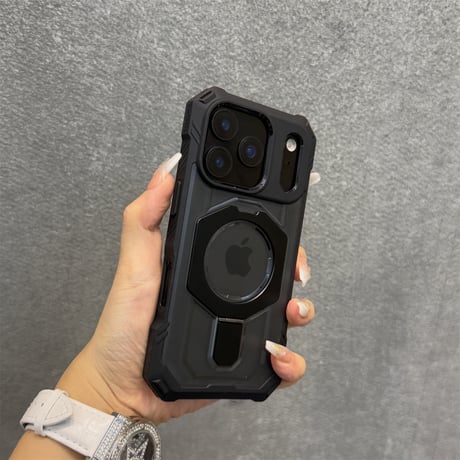 iPhone18ProMax/18Proケース 耐衝撃米軍MIL規格準拠  MagSafeリングスタンド 指紋防止 17Promax 17 カッコイイ[M6710]