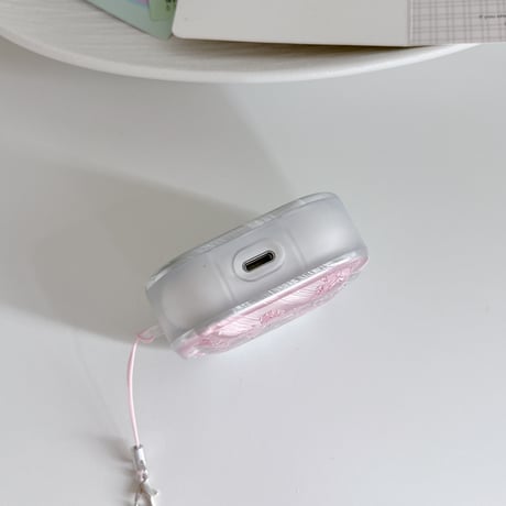 シェル風蝶柄 Airpods Pro3ケース 花キーホルダー Airpods 4/3カバーケース AirpodsPro2/1  きれい 高級感 [M6573]