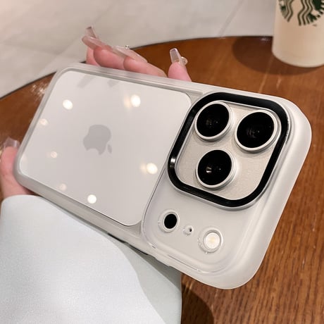 ライトブルー/ダックチェリー iPhone18Pro/18ProMaxケース 背面クリア ソフトフレーム iPhone17Pro/16ケース 耐衝撃[M6711]