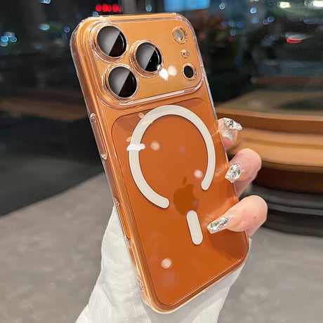 MagSafe対応 iPhone18ProMax/18proケース クリア 高透明度 レンズフイルム付シンプル 高品質 ハードケース[M3481]