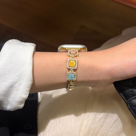 宝石 AppleWatchバンド ダイヤ メタル AppleWatchベルト Series 11/10/9/8 SE3/2  Ultra3/2/1 高級感高品質 上品[M6561]