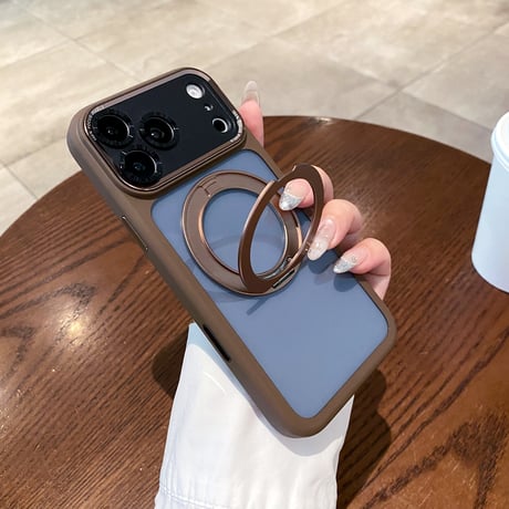 iPhone18Pro/18ProMaxケース プレミアム 360°回転式マグネットスタンド iPhone17/17Pro/17Promaxカバー 耐衝撃多機能[M6704]