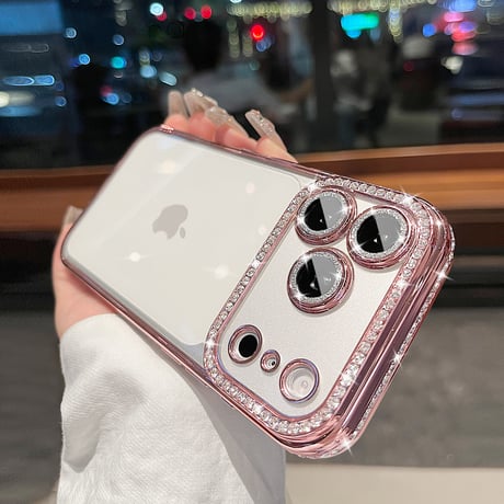 【iPhone18Pro対応】ジュエリーデコ iPhone17/16Pro/14/15proケース  キラキラ オシャレ綺麗アイフォン13/12proカバー  カメラレンズフィルム付き [M1537]