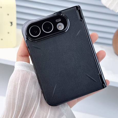 iPhone Duoケース 全面保護 カメラレンズ保護カバー付 MagSafe対応 高級レザー  ヒンジ保護  メッキフレーム  高級感たっぷり [M6889]