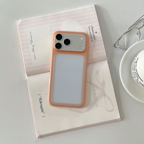 カラフルフレーム iPhone18pro/18proMaxケース マットクリア  iPhone17Pro/16/15シリーズ くすみカラー 着脱簡単[M6874]