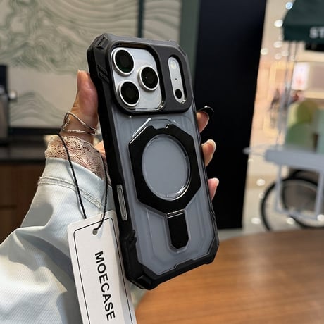 iPhone18ProMax/18Proケース 耐衝撃米軍MIL規格準拠  MagSafeリングスタンド 指紋防止 17Promax 17 カッコイイ[M6710]