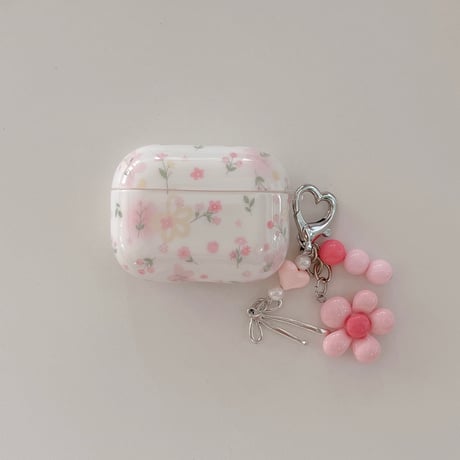 草花柄 Airpods Pro3ケース 花キーホルダー Airpods 4/3カバーケース AirpodsPro2/1  かわいい モテアイテム [M6578]