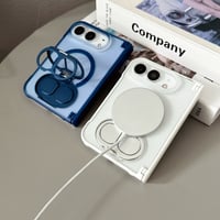 iPhone DuoケースMagsafe対応 米軍MIL規格 耐衝撃 ヒンジ保護 薄型 軽量 縦横スタンド カッコイイ 多機能[M6760]