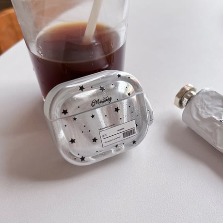 Airpods 5ケース オーロラクリア 星柄 Airpodspro3/2/カバー 大人可愛い Airpods4/3  ラメ入り・リング付き[M6863]