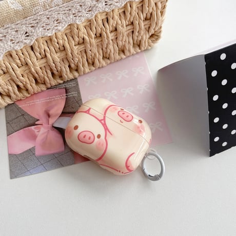 ブタちゃん Airpods Pro3ケース 可愛すぎる Airpods 4/3カバー  AirpodsPro2/1  プレゼントにおすすめ [M6660]