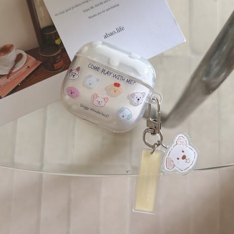 ワンちゃん Airpods Pro3ケース 韓国風 Airpods4/3カバー pro2/pro1 リング/キーホルダー かわいい[M6606]
