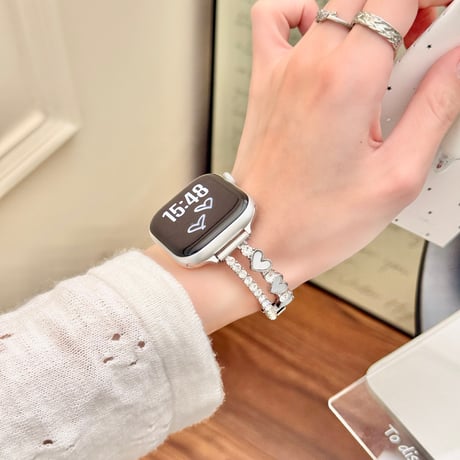 ダイヤとハート  AppleWatchバンド 韓国っぽ 上品 AppleWatchベルト Series 11/10/9/8 SE3/2  Ultra3/2/1 トレンド感[M6665]