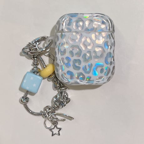 ヒョウ柄 Airpods Pro3ケース 艶感 Airpods4/3カバー pro2/Pro1ケース 可愛いキーホルダー うねうね[M6549]