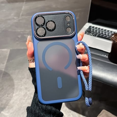 落下防止ストラップ iPhone18Pro/18ProMaxケース カメラ保護 耐衝撃 iPhone17Pro/16ケース MagSafe対応 マット[M6721]