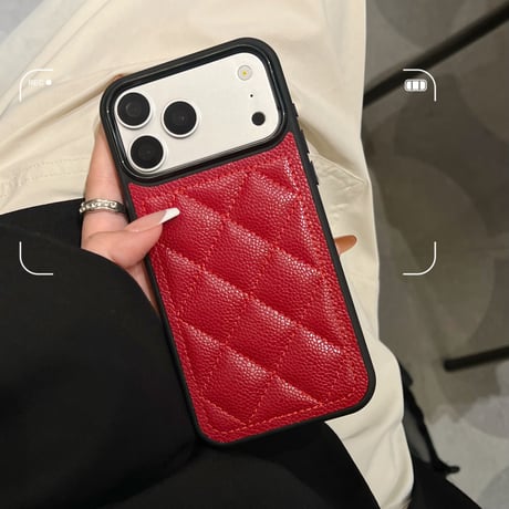 キルティングレザー風 iPhone18Pro/18ProMaxケース 高級感 iPhone17Pro/16/15カバー ラグジュアリーキルト 衝撃吸収[M6898]
