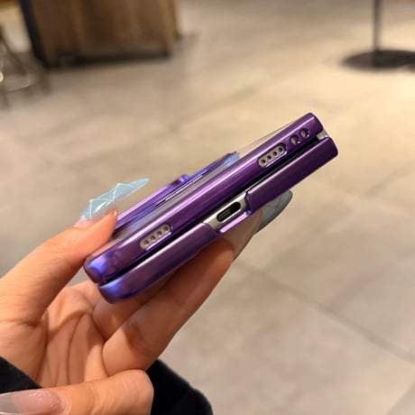iPhone Duo専用ケース 360°回転リングスタンド付き 強化ガラスフィルム一体型 MagSafe対応 メッキ 高透明 耐衝撃 黄ばみにくい [M6815]