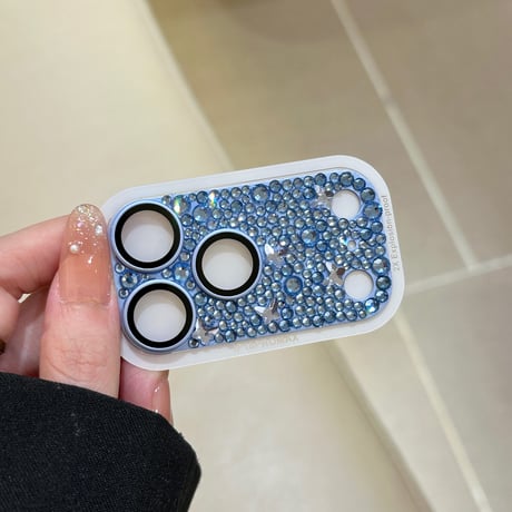 キラキラビジュー カメラレンズカバー iPhone18Pro/18ProMax カメラ保護カバー iPhone17ProMax/17Pro 金属製 ラインストーン 耐衝撃 [M6879]