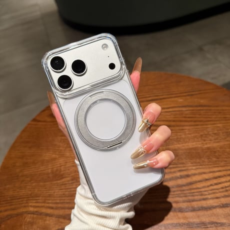 黄ばみにくい高透明 iPhone18Pro/18ProMaxケース 360°回転マグネットリングスタンド iPhone17/16proケース 薄型軽量丈夫 [M6770]