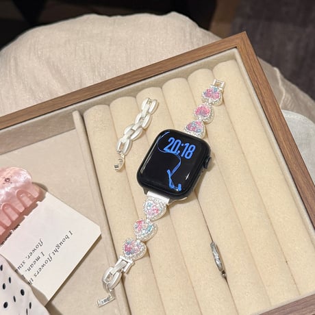 ジュエリーハート AppleWatchバンド 甘め AppleWatchベルト Series 11/10/9/8 SE3/2  Ultra3/2/1 高級感   エレガント[M6636]