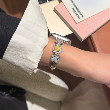 宝石 AppleWatchバンド ダイヤ メタル AppleWatchベルト Series 11/10/9/8 SE3/2  Ultra3/2/1 高級感高品質 上品[M6561]