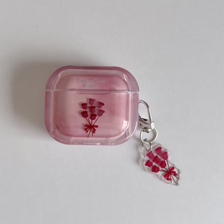 薔薇柄 Airpods Pro3ケース 花キーホルダー Airpods 4/3カバーケース AirpodsPro2/1  グラデーションカラー 高級感 [M6582]