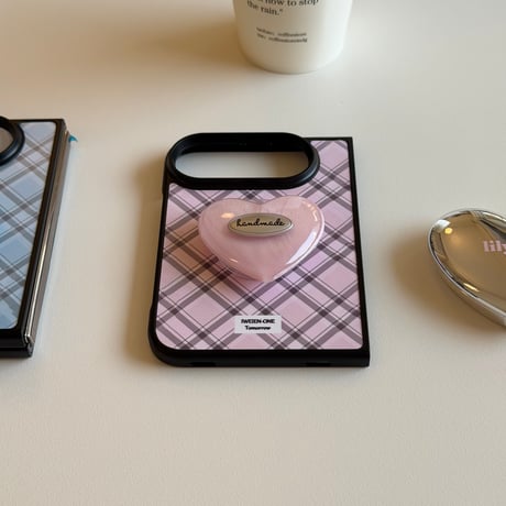 iPhone Duo 専用ケース 水玉ドット チェック 星柄 ハート/枕グリップ付き 韓国っぽ 大人可愛い  耐久性ある[M6839]