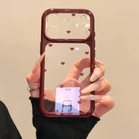 ミニハート柄 iPhone18Pro/18ProMaxケース 高透明感 カメラカバー iPhone17/16ProMaxカバー 大人かわいい クリア[M6802]