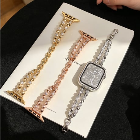 ダイヤデコ AppleWatchバンド 上品 メタル AppleWatchベルト Series 11/10/9/8 SE3/2  Ultra3/2/1 高級感高品質 上品[M6566]