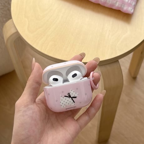 ピンク Airpods Pro3ケース かわいいわんちゃん Airpods4/3カバー pro2/pro1 リング/キーホルダー [M6553]